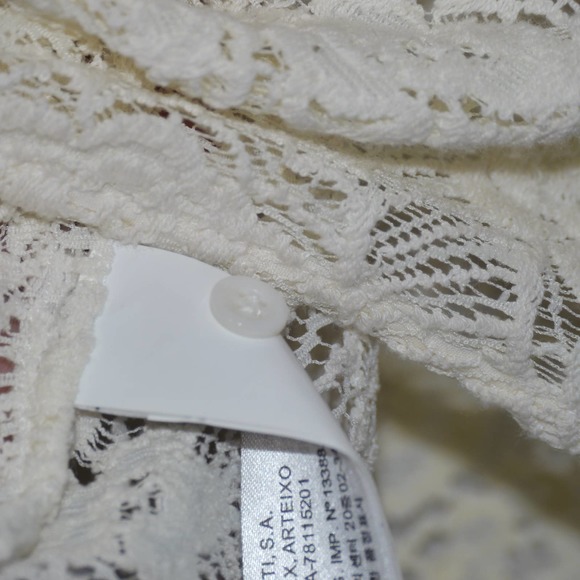 Massimo Dutti Lace Off-White Floral Top Size 36 - Picture 9 of 12